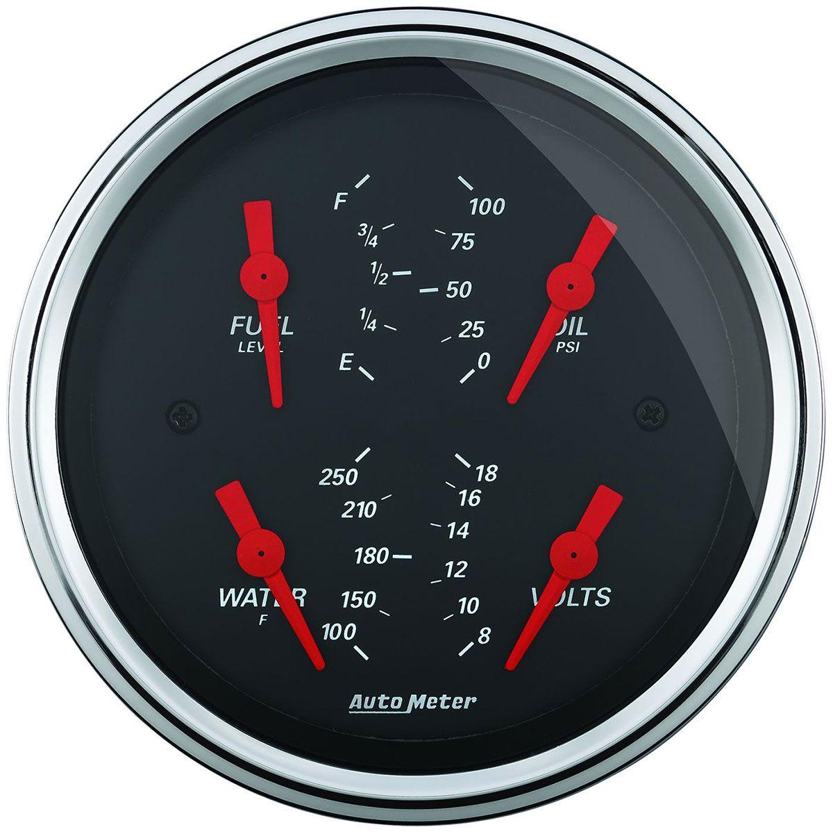 AutoMeter Designer Black Series 3-3/8" Quad Gauge (AU1414) AU1414