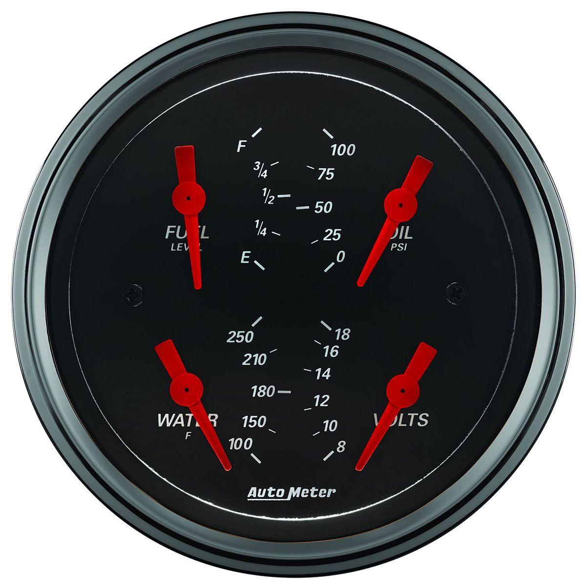 AutoMeter Designer Black Series 3-3/8" Quad Gauge (AU1414)