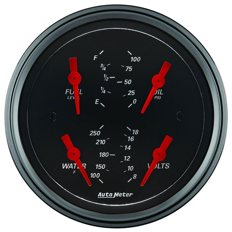 Autometer Designer Black Series 3-3/8" Quad Gauge (AU1414)