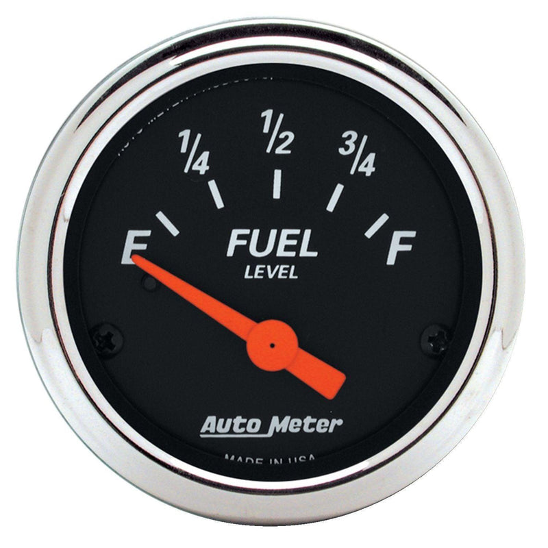 Autometer Designer Black Series Fuel Level Gauge Chrome Bezel (AU1422) AU1422