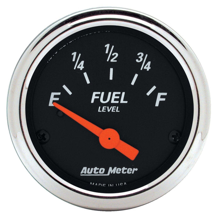Autometer Designer Black Series Fuel Level Gauge Chrome Bezel (AU1422)