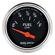AutoMeter Designer Black Series Fuel Level Gauge Chrome Bezel (AU1423) AU1423