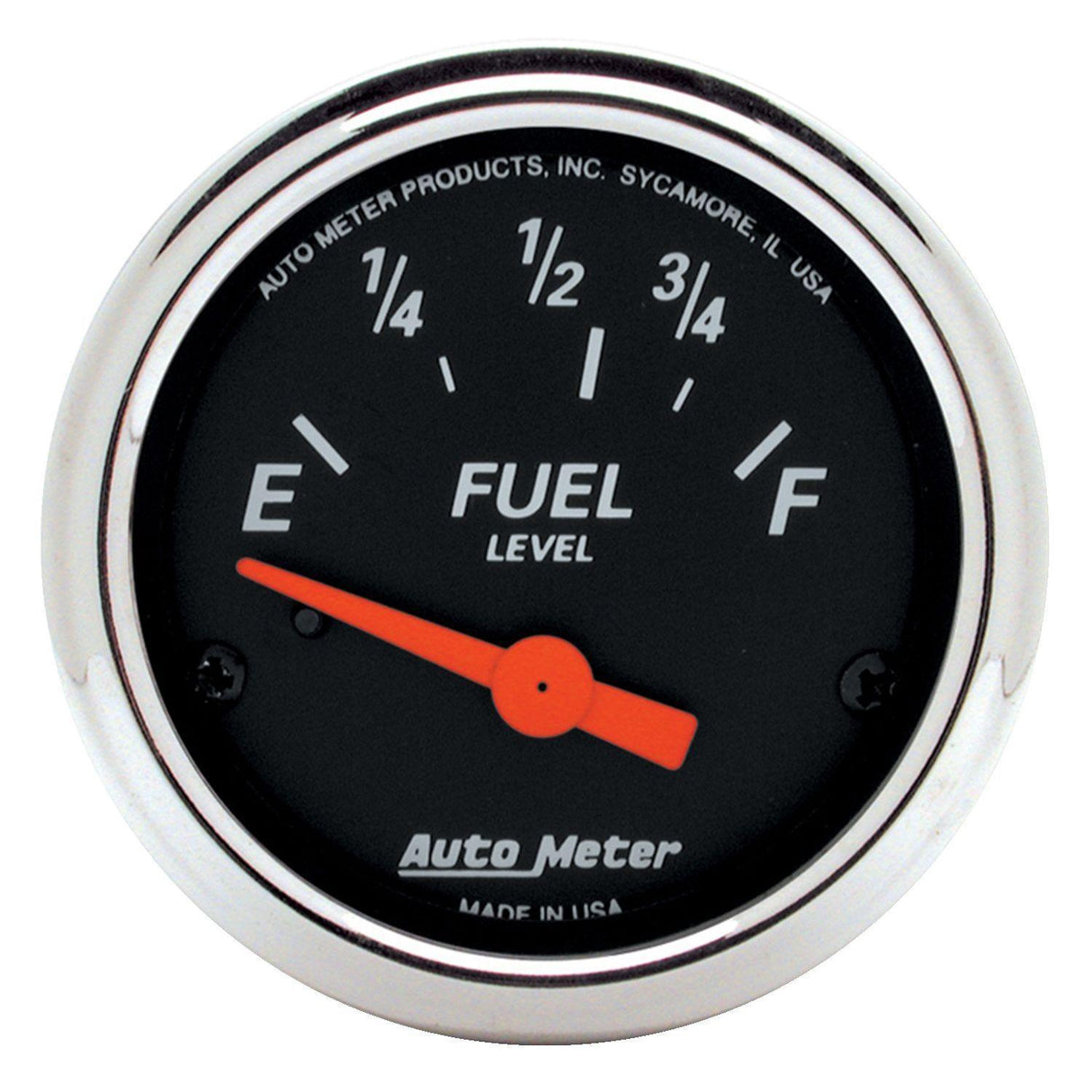 AutoMeter Designer Black Series Fuel Level Gauge Chrome Bezel (AU1423) AU1423