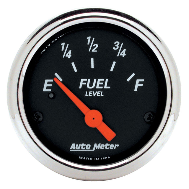 AutoMeter Designer Black Series Fuel Level Gauge Chrome Bezel (AU1424) AU1424