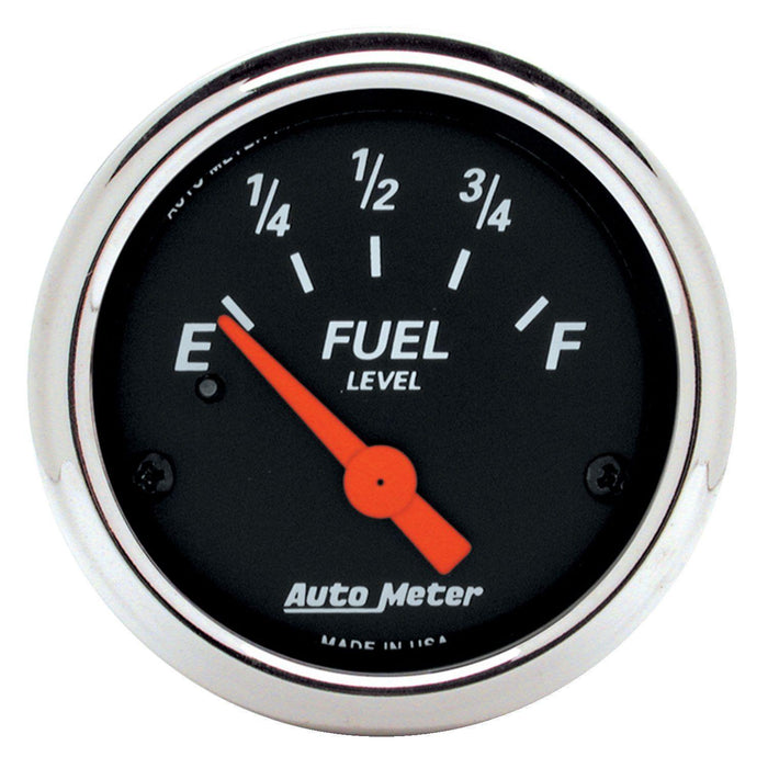 Autometer Designer Black Series Fuel Level Gauge Chrome Bezel (AU1424)