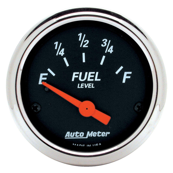 Autometer Designer Black Series Fuel Level Gauge Chrome Bezel (AU1425)