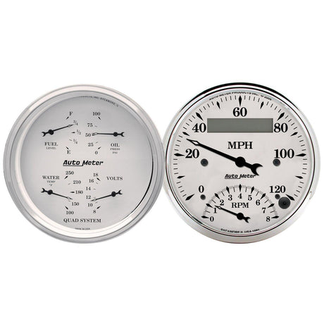 AutoMeter Old Tyme White Quad Gauge Tach/Speedometer (AU1620) AU1620