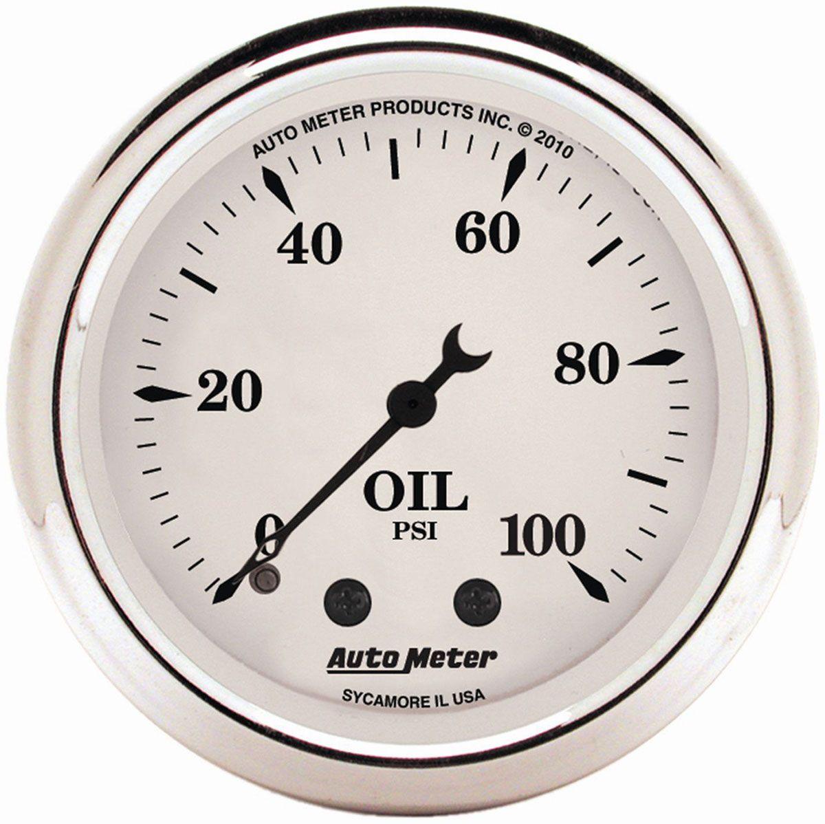 AutoMeter Old Tyme White Oil Pressure Gauge (AU1621) AU1621