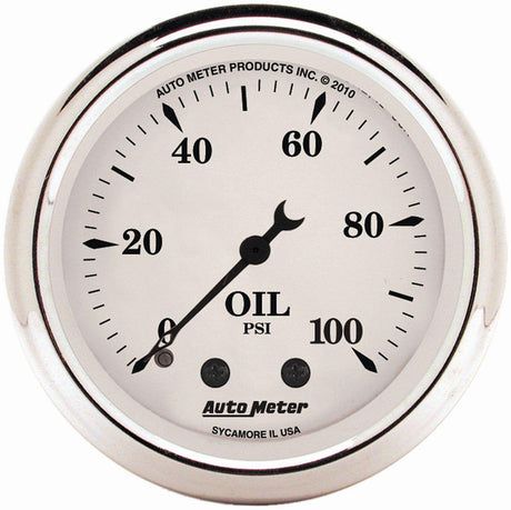 AutoMeter Old Tyme White Oil Pressure Gauge (AU1621) AU1621