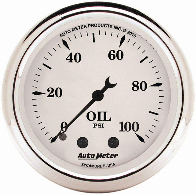 AutoMeter Old Tyme White Oil Pressure Gauge (AU1621) AU1621