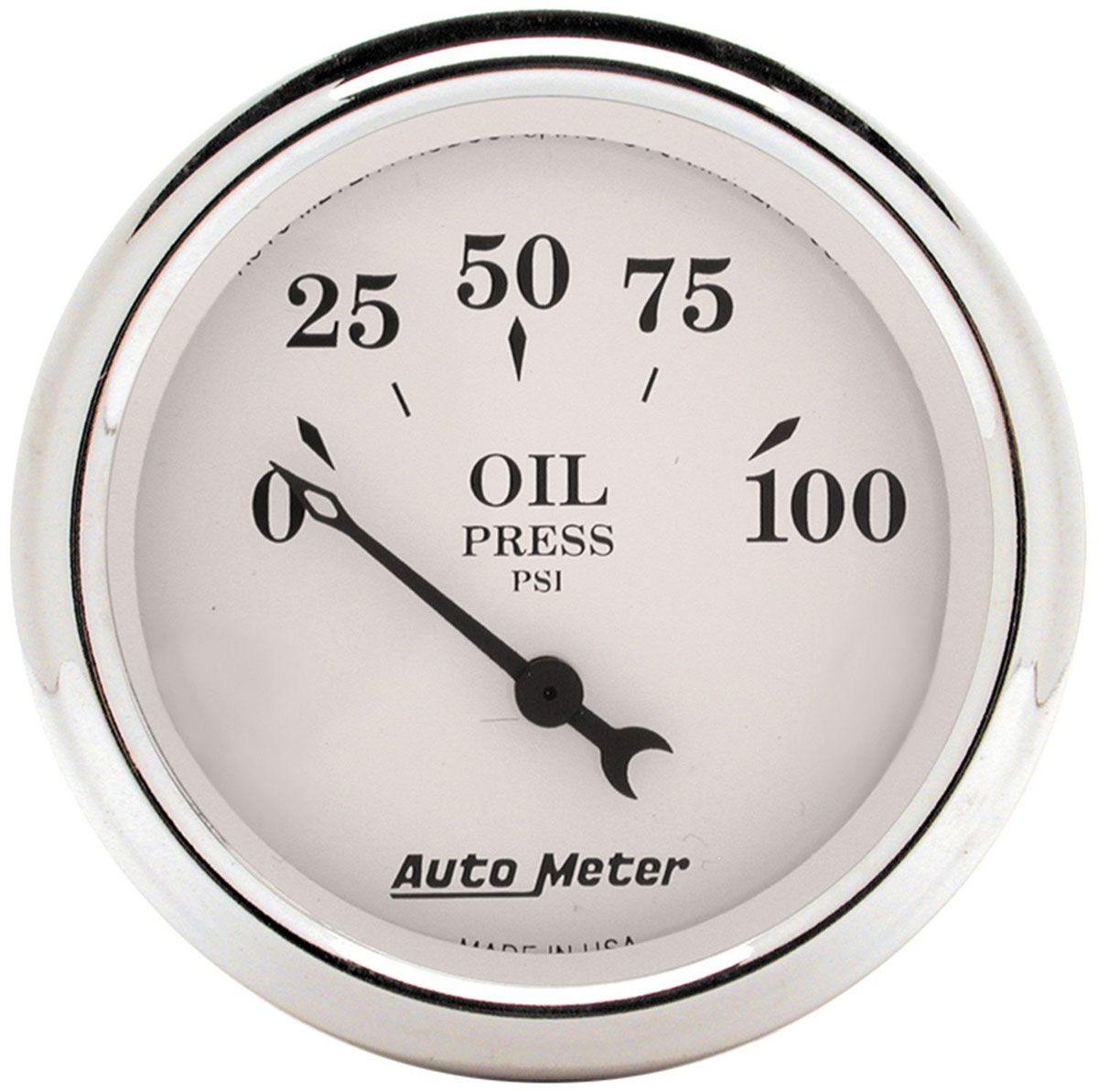 AutoMeter Old Tyme White Series Oil Pressure Gauge (AU1628) AU1628