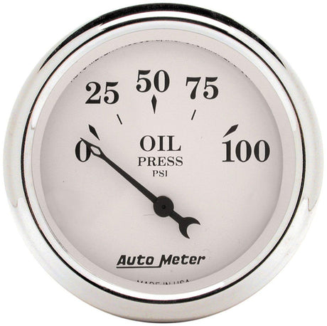 AutoMeter Old Tyme White Series Oil Pressure Gauge (AU1628) AU1628