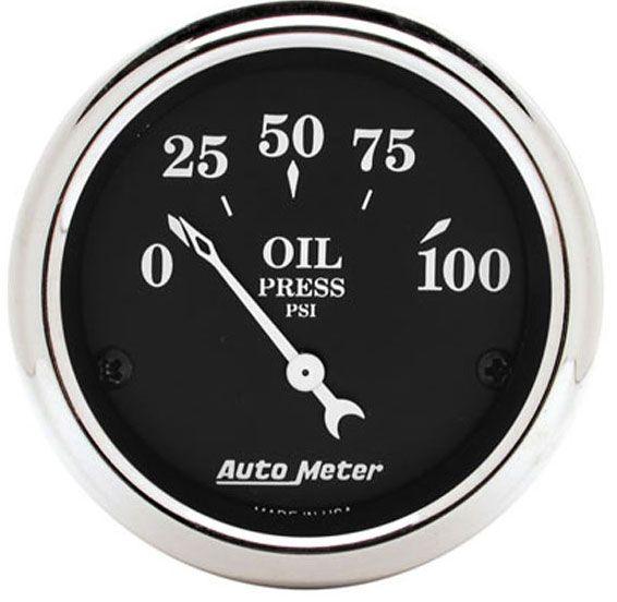 Autometer Old Tyme Black Series Oil Pressure Gauge (AU1727) AU1727
