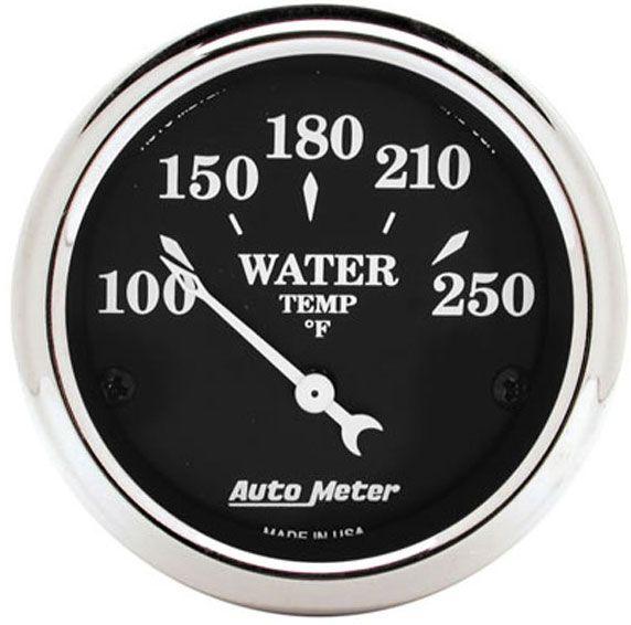 Autometer Old Tyme Black Series Water Temperature Gauge (AU1737) AU1737