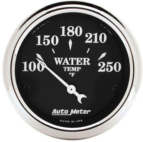 Autometer Old Tyme Black Series Water Temperature Gauge (AU1737) AU1737