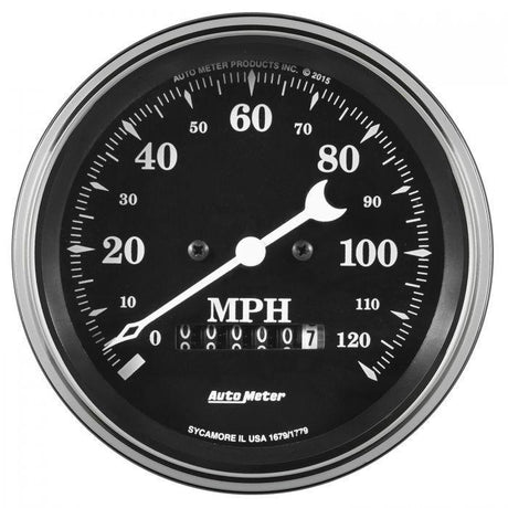 AutoMeter Old Tyme 3-3/8" Black 120mph Electronic Speedo (AU1779) AU1779