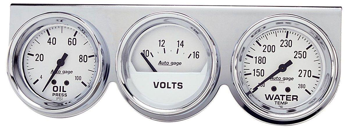 AutoMeter Auto gage Three-Gauge Chrome Console (AU2329) AU2329