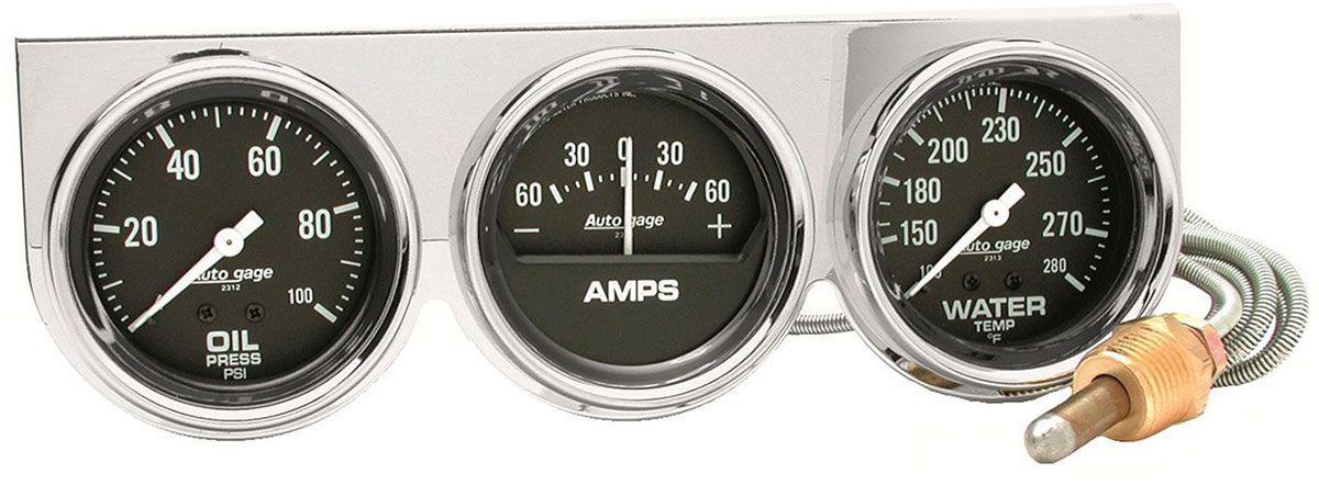 AutoMeter Auto gage Three-Gauge Chrome Console (AU2395) AU2395