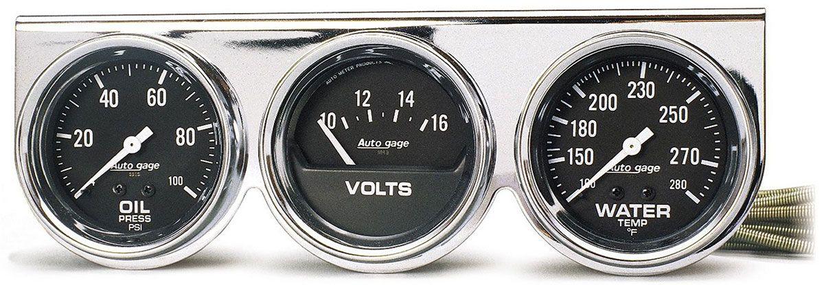 AutoMeter Auto gage Three-Gauge Chrome Console (AU2399) AU2399