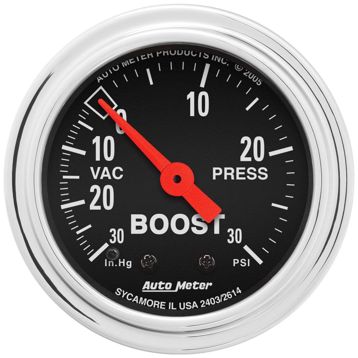 AutoMeter Traditional Chrome Series Boost/Vacuum Gauge (AU2403) AU2403