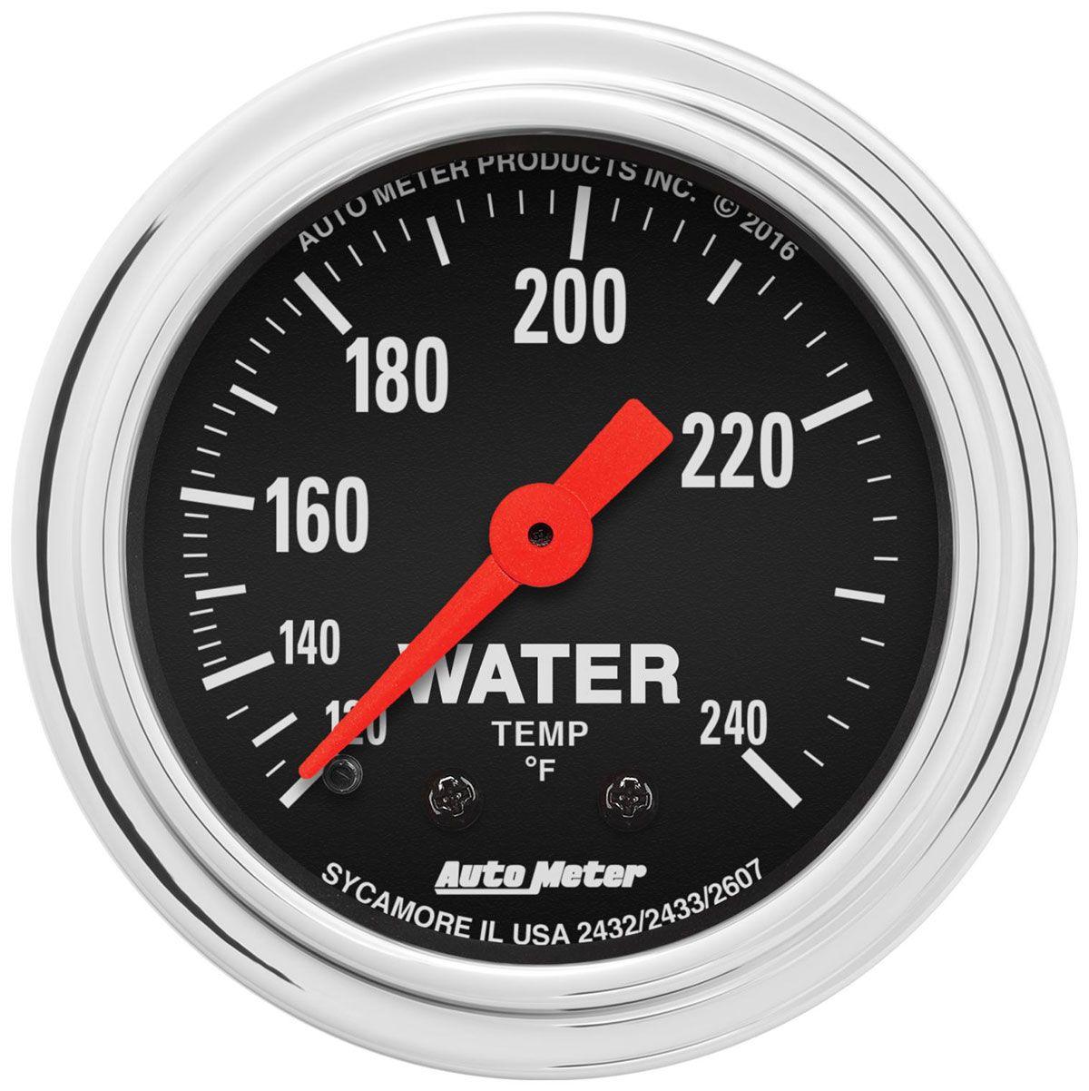 AutoMeter Traditional Chrome Series Water Temperature Gauge (AU2433) AU2433