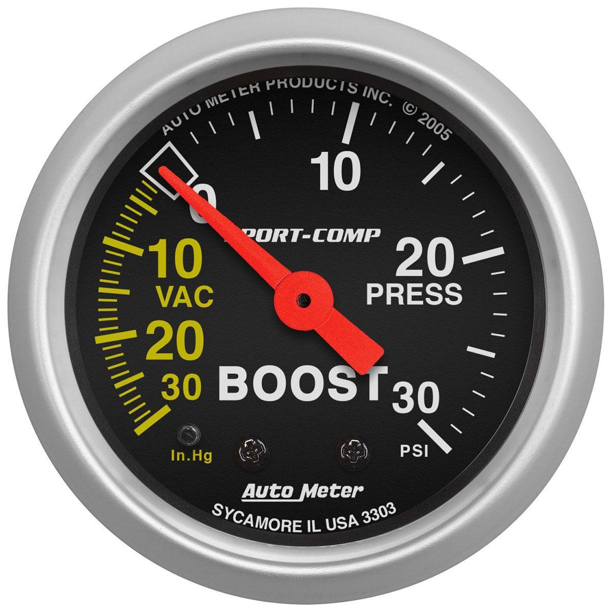 AutoMeter Sport-Comp Series Boost/Vacuum Gauge (AU3303) AU3303