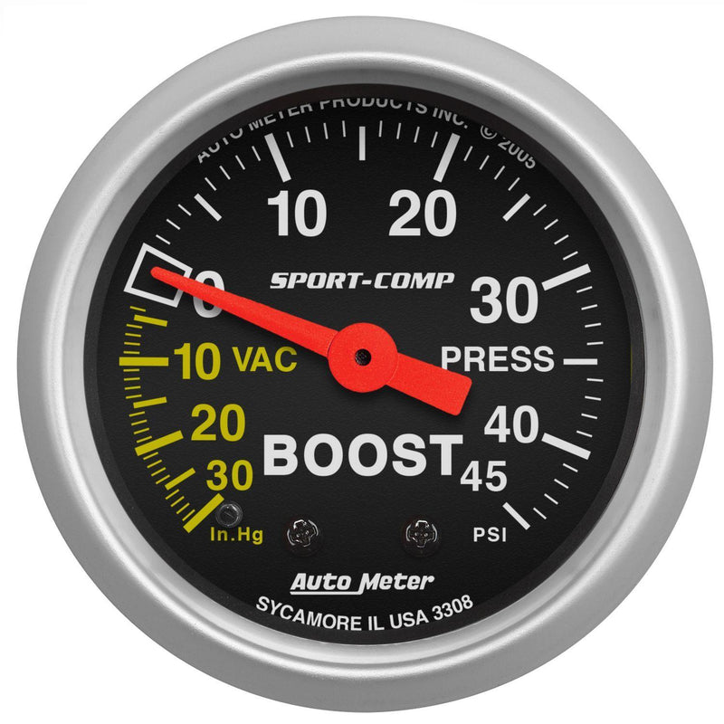 Autometer Sport-Comp Series Boost/Vacuum Gauge (AU3308) AU3308