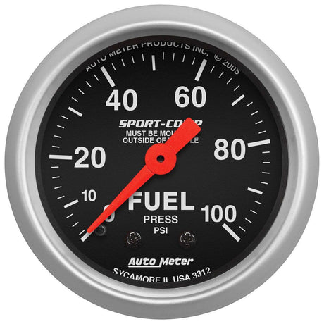 AutoMeter Sport-Comp Series Fuel Pressure Gauge (AU3312) AU3312