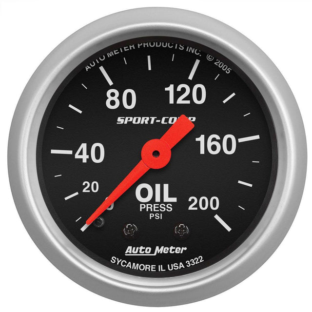 AutoMeter Sport-Comp Series Oil Pressure Gauge (AU3322) AU3322