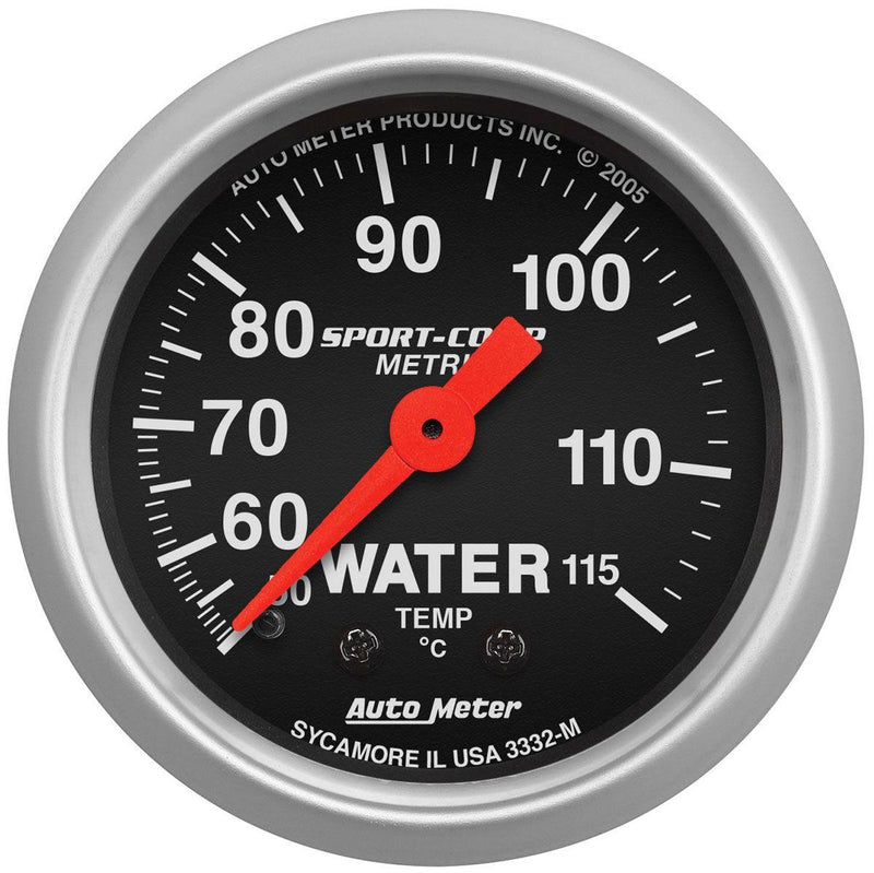 Autometer Sport-Comp Series Water Temperature Gauge (AU3332-M) AU3332-M