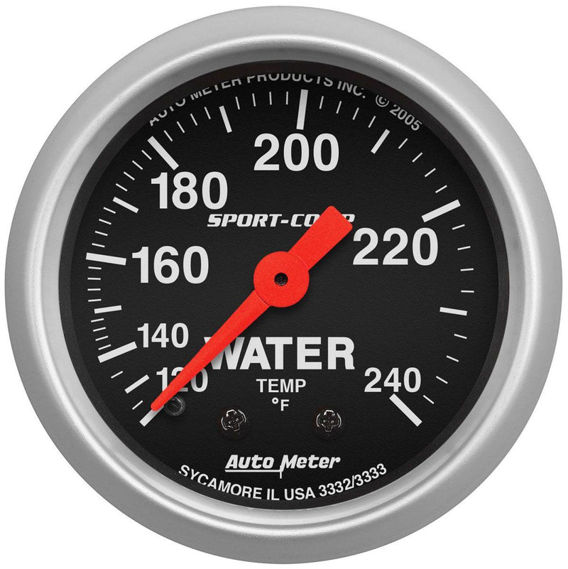 Autometer Sport-Comp Series Water Temperature Gauge (AU3333) AU3333