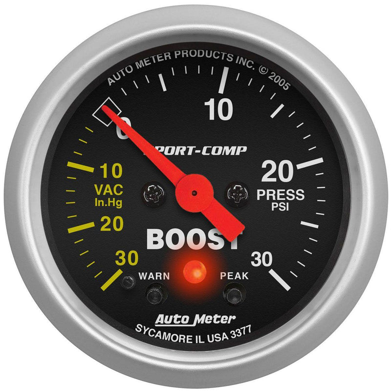 Autometer Sport-Comp Series Boost/Vacuum Gauge (AU3377) AU3377