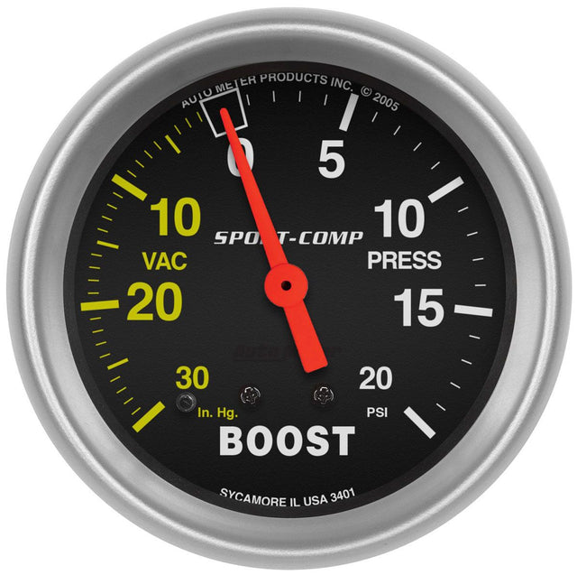 AutoMeter Sport-Comp Series Boost/Vacuum Gauge (AU3401)