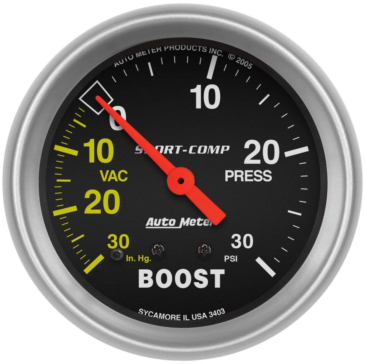 AutoMeter Sport-Comp Series Boost/Vacuum Gauge (AU3403) AU3403