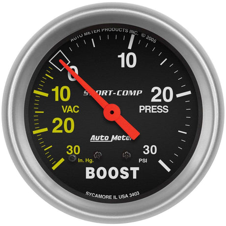 AutoMeter Sport-Comp Series Boost/Vacuum Gauge (AU3403) AU3403