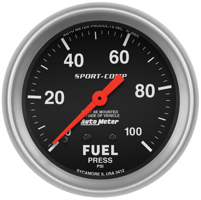 AutoMeter Sport-Comp Series Fuel Pressure Gauge (AU3412) AU3412