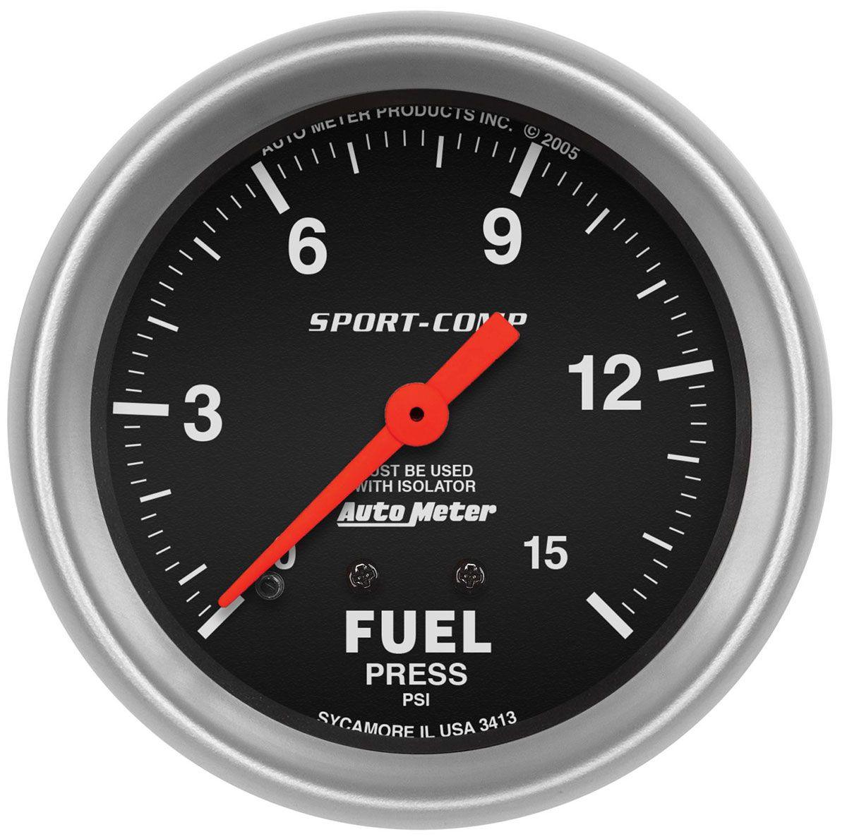 AutoMeter Sport-Comp Series Fuel Pressure Gauge (AU3413) AU3413