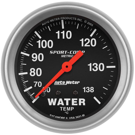 Autometer Sport-Comp Series Water Temperature Gauge (AU3431-M) AU3431-M