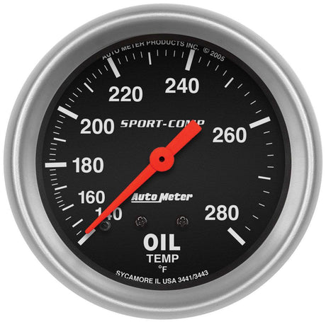 Autometer Sport-Comp Series Oil Temperature Gauge (AU3441) AU3441