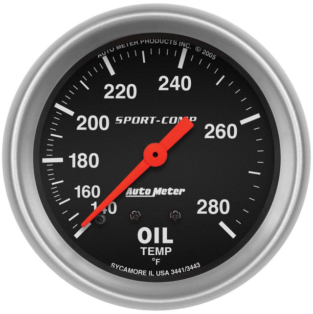 AutoMeter Sport-Comp Series Oil Temperature Gauge (AU3443) AU3443