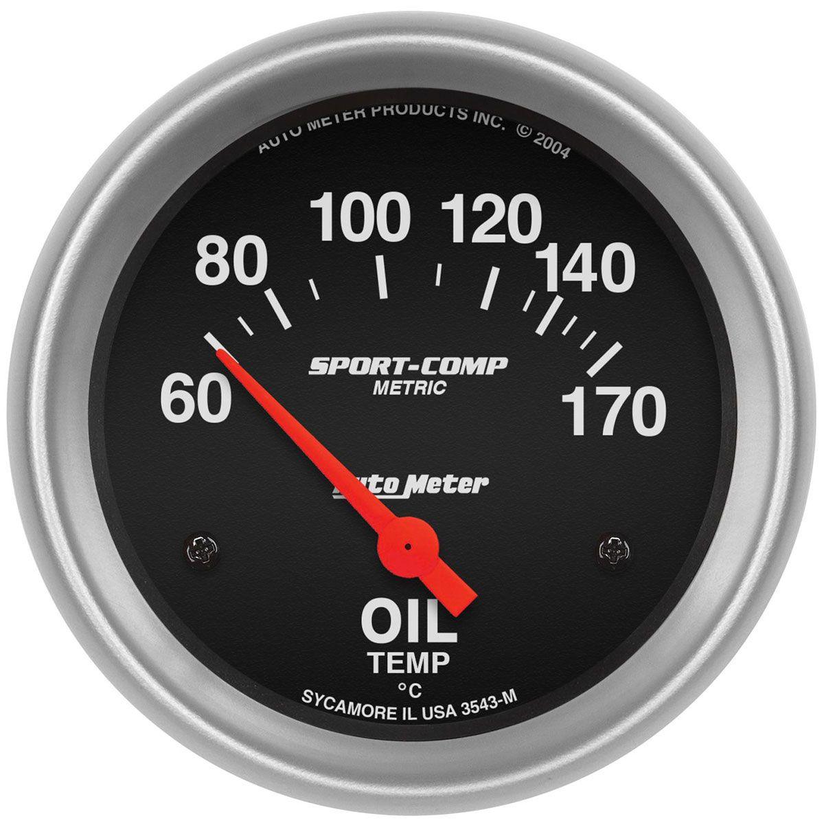 AutoMeter Sport-Comp Series Oil Temperature Gauge (AU3543-M) AU3543-M