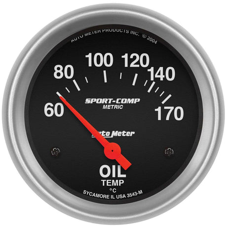 AutoMeter Sport-Comp Series Oil Temperature Gauge (AU3543-M) AU3543-M