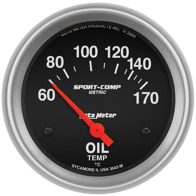 AutoMeter Sport-Comp Series Oil Temperature Gauge (AU3543-M) AU3543-M