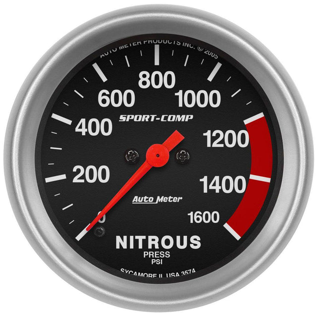 AutoMeter Sport-Comp Series Nitrous Pressure Gauge (AU3574) AU3574