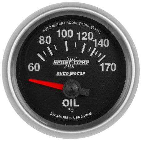 AutoMeter Sport-Comp II Series Oil Temperature Gauge (AU3648-M) AU3648-M