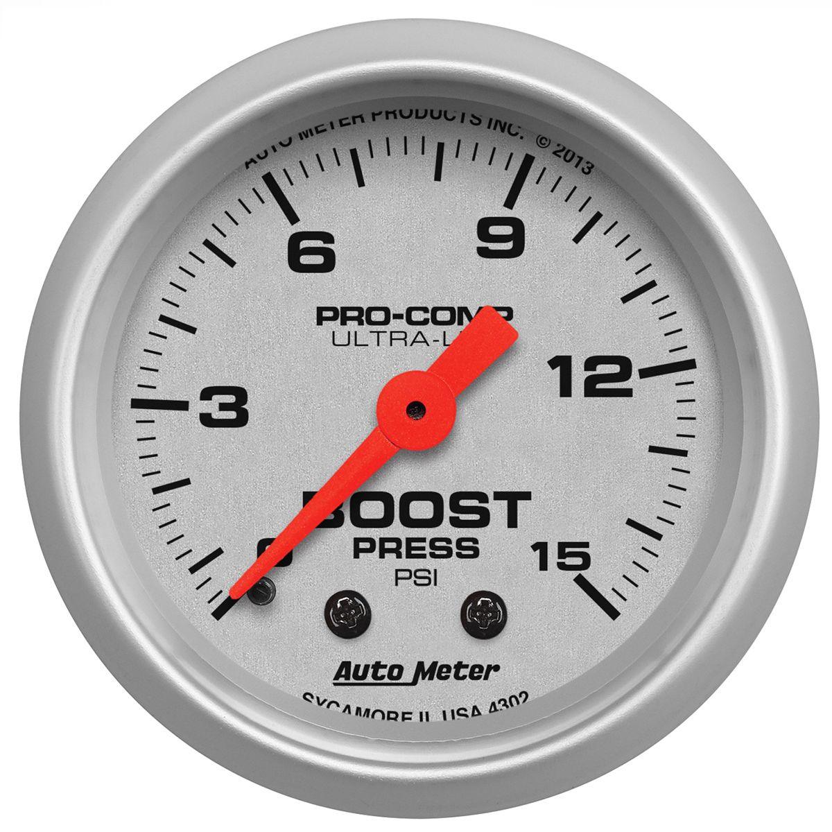 Autometer Ultra-Lite Series 2-1/16" Mechanical Boost Gauge (AU4302) AU4302