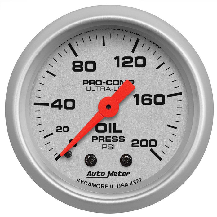 Autometer Ultra-Lite Series Oil Pressure Gauge (AU4322)