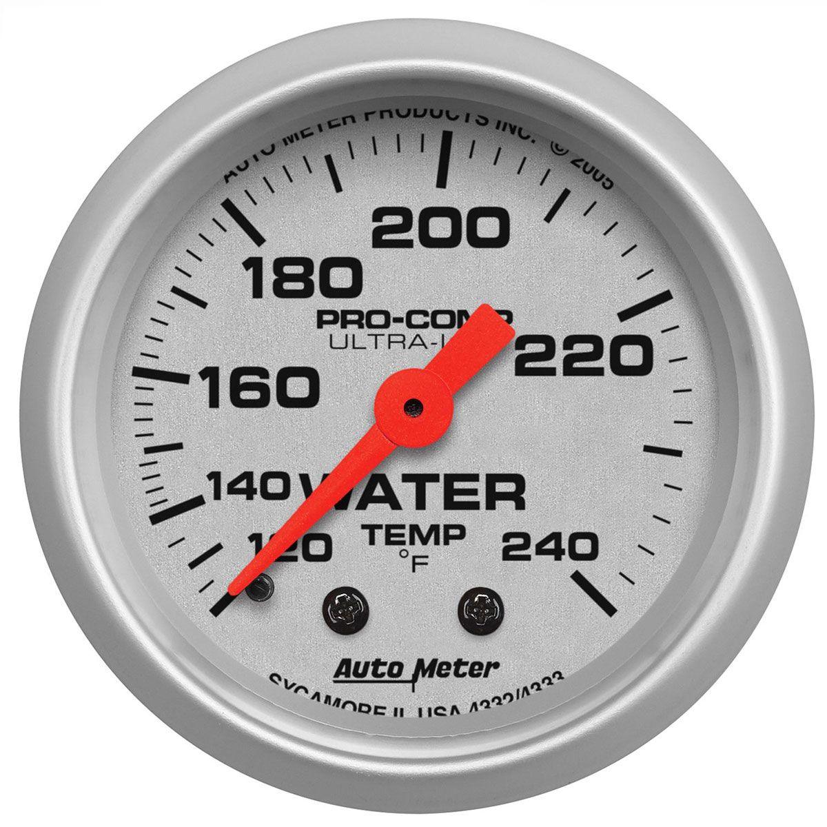 AutoMeter Ultra-Lite Series Water Temperature Gauge (AU4333) AU4333