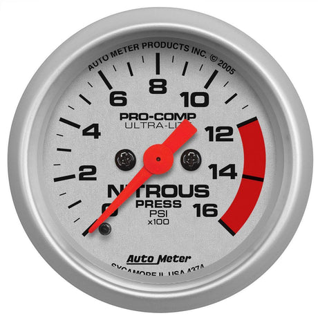 AutoMeter Ultra-Lite Series Nitrous Pressure Gauge (AU4374) AU4374
