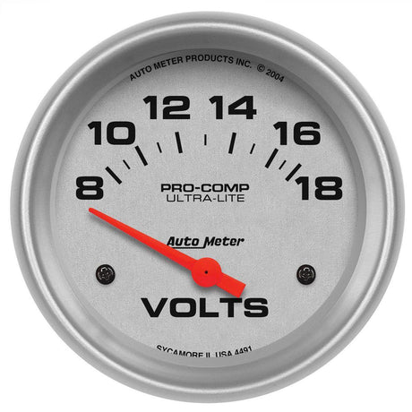 Autometer Ultra-Lite Series Voltmeter Gauge (AU4491) AU4491